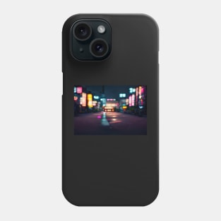 Tokyo City Street View With Neon signs / Tokyo, Japan Phone Case