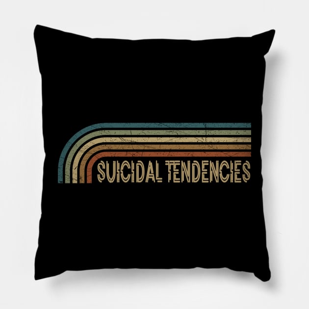 Suicidal Tendencies Retro Stripes Pillow by paintallday