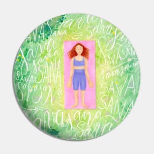 Woman in savasana, the final resting pose Pin