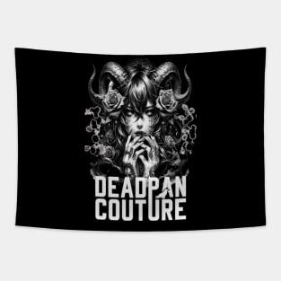 Dark Horned Beauty Deadpan Couture Tapestry