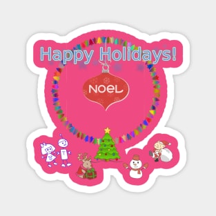 Happy Holidays with Friends by Hidemi Woods Magnet