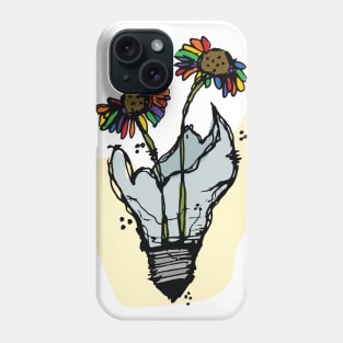 Light bulb with pride month flowers Phone Case