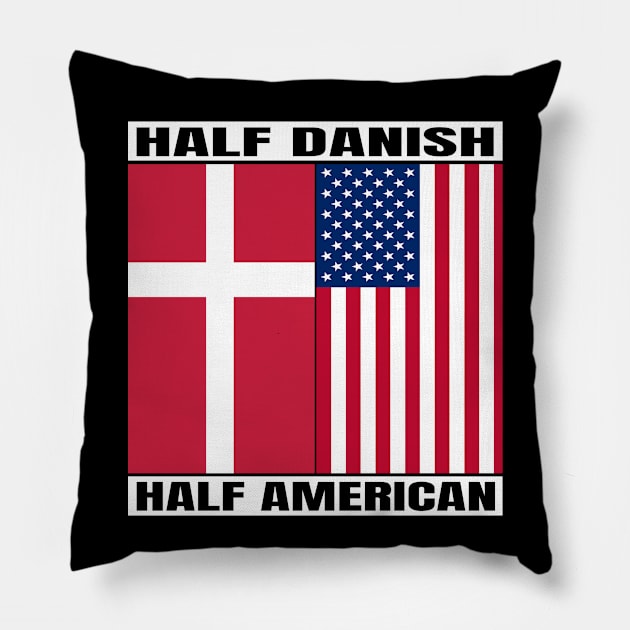 Half American Half Danish Kingdom Heritage USA Roots & Denmark DNA Family Flag Design Pillow by OriginalGiftsIdeas