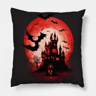 horror castle Pillow