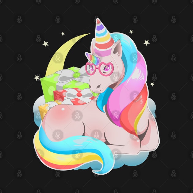 Magical Unicorn With Party Hat Birthday by TheBeardComic