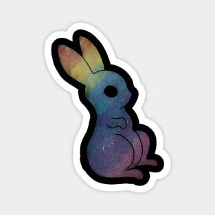 Rainbow magic bunny of the galaxy black Magnet