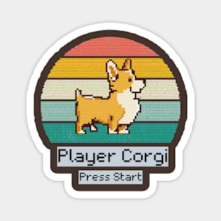 Retro Corgi 80s Video Game Magnet