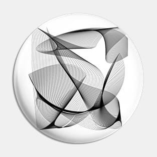 Geometric Abstract II Black and White Pin