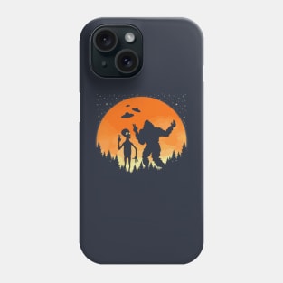 Bigfoot And  Alien Take Selfies Ufos Phone Case