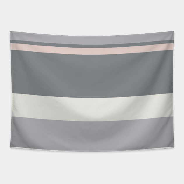 A fine layout of Alabaster, Grey, Silver and Light Grey stripes. Tapestry by Sociable Stripes