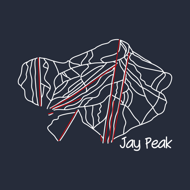 Jay Peak Trail Map Skiing T Shirt - 58066090 0 