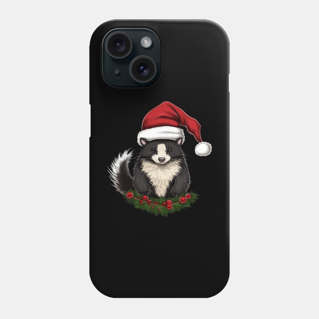 Skunk Christmas Phone Case by JH Mart