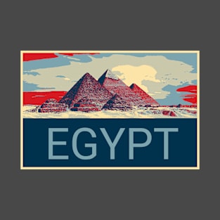 Pyramids in Egypt in Shepard Fairey style T-Shirt