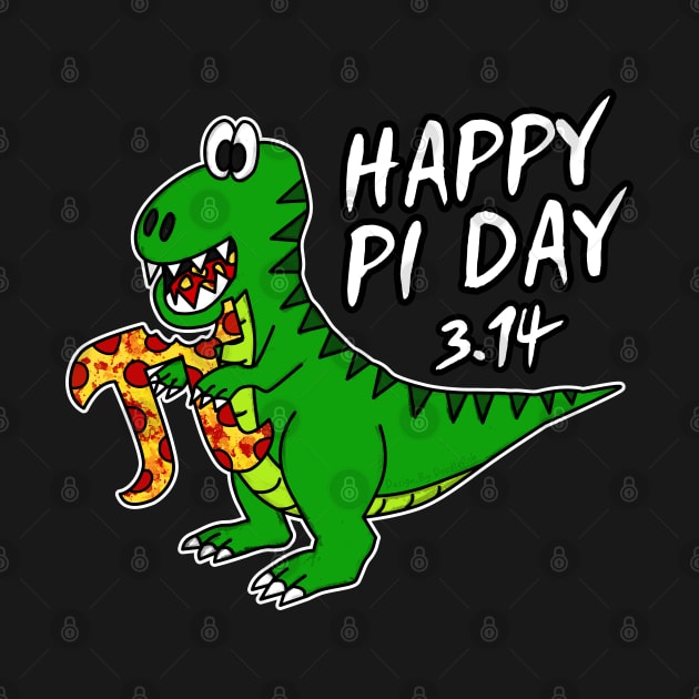 Happy Pi Day Dinosaur T-Rex Pizza Funny by doodlerob