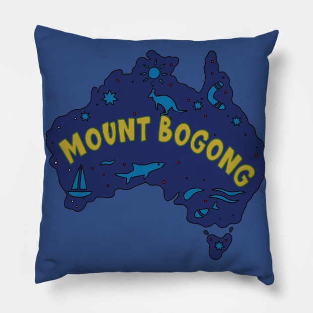 AUSSIE MAP MOUNT BOGONG Pillow by elsa-HD