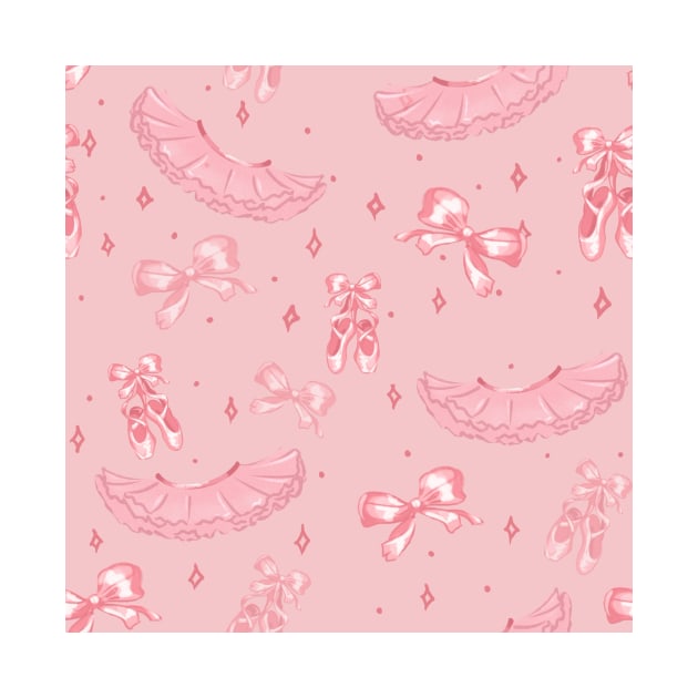 cute baby ballerina pattern pink by ArtInPi