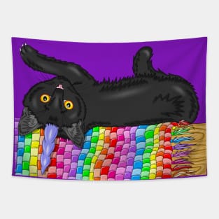 Black Caticorn Tapestry