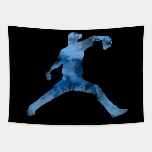 Baseball Player - Blue Tapestry