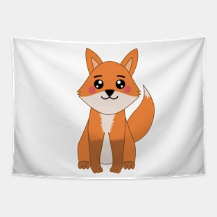 Cute Kawaii Orange Fox Tapestry