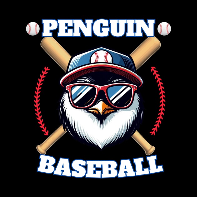 penguin baseball by jijo.artist