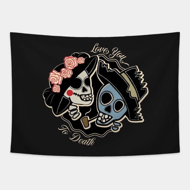 Love You To Death Tapestry by annapeachey