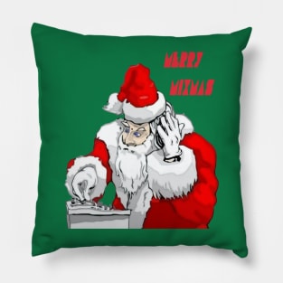 Merry Mixmas Santa Claus DJ  Christmas Party Pillow