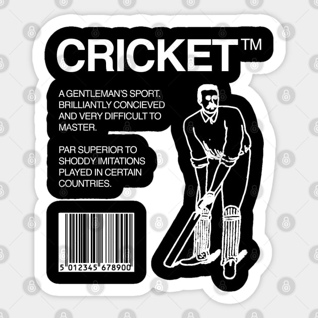 Cricket Cricket Gift Cricketer Sport' Sticker