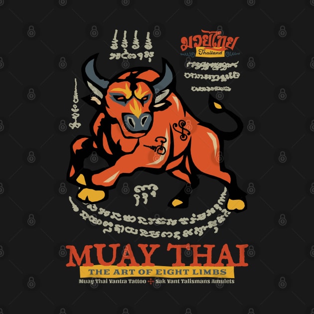 Muay Thai Sak Yant Buffalo by KewaleeTee