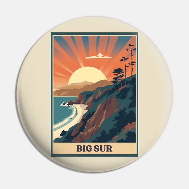 Big Sur Pin by Retro Travel Design