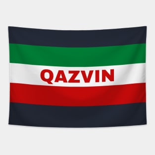 Qazvin City in Iranian Flag Colors Tapestry