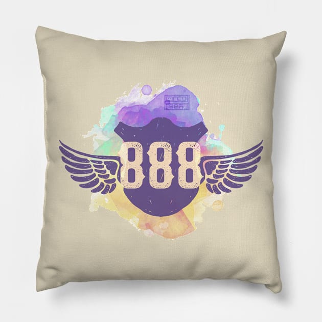 888 ANGEL WINGS PROTECTED UNIVERSE REPEATING NUMBERS Pillow by porcodiseno