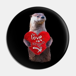 Otter and soft red heard Pin