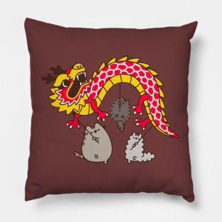 Year Of The Dragon - Cute Cats Celebrations Pillow