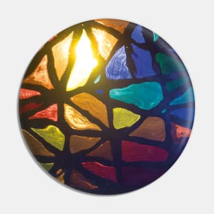 Colorful Stained Glass on Water Pin