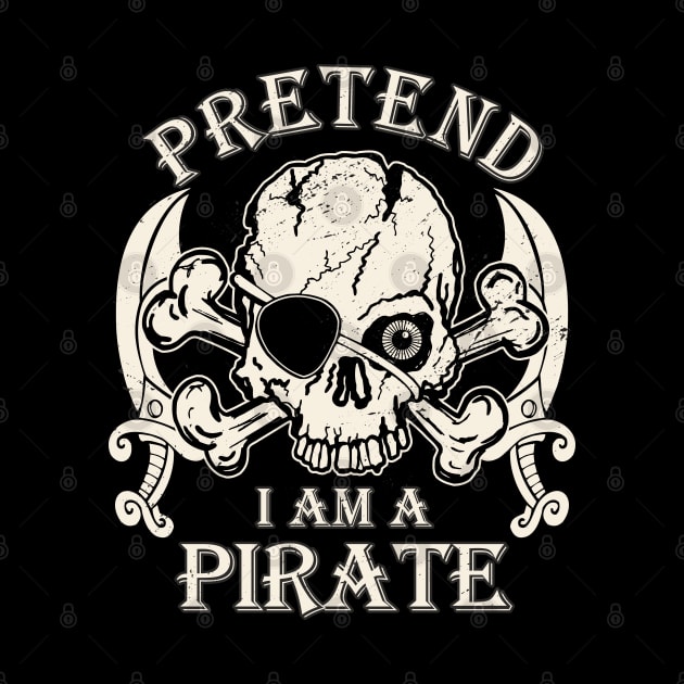 Pretend I'm a Pirate Funny Halloween Pirate Skull by FloraLi