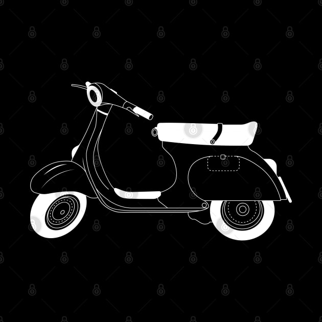 Vespa 125 Primavera White Outline by kindacoolbutnotreally