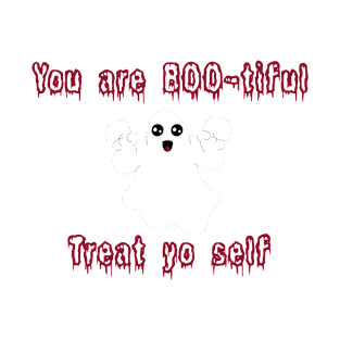 Halloween Ghost You Are BOO-tiful, treat yo’ self! Red Colour T-Shirt