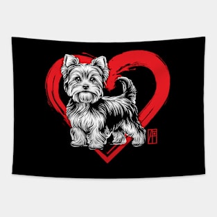 I Love My Yorkshire Terrier - I Love my dog - Funny dog Tapestry