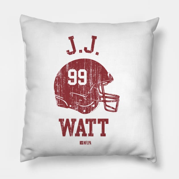 J.J. Watt Arizona Helmet Font Pillow by TodosRigatSot