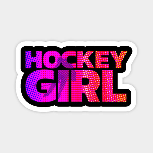 Ice Hockey Girl Pink and Purple Design For Players Magnet by HockeyShirts