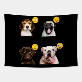 Dogs Act Emoji Tapestry