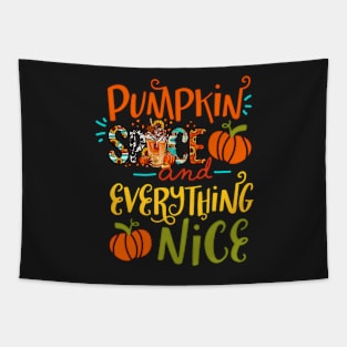 Funny Pumpkin Spice and everything nice Fall Halloween Autumn Tapestry