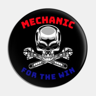 Skull Wrenches Mechanic for the Win RWB Pin