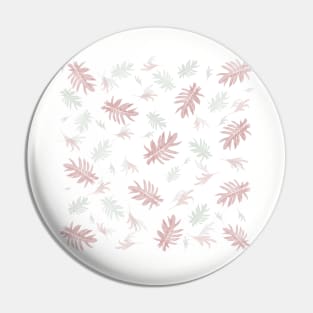 Autumn fall tropical palm leaves pattern pink on white Pin