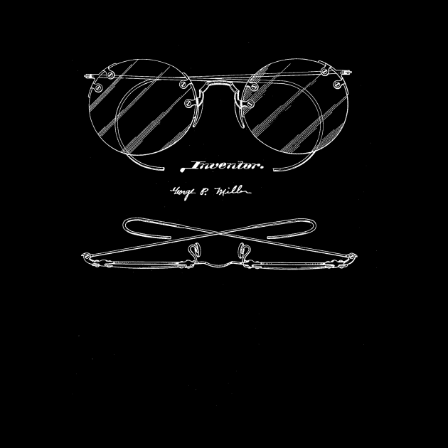 Spectacles Glasses Vintage Patent Drawing by TheYoungDesigns