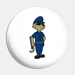 Dog as Police officer with Baton & Sunglasses Pin