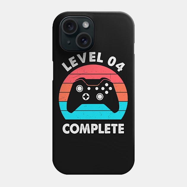 Level 4th Complete - Retro Vintage Sunset 4 Year Wedding Anniversary Gift Phone Case by Merchofy