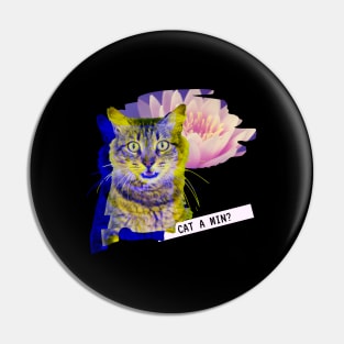 Cat A Min Katze Lotus Fun Techno Party Vaporwave Pin