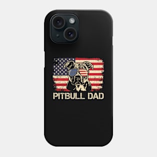 Best Pitbull Dad Ever Shirt American Flag 4th Of July Gift Phone Case