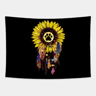 Sunflower Dream Catcher Dog Mom T-Shirt Dog Lover Paw Gift Tapestry